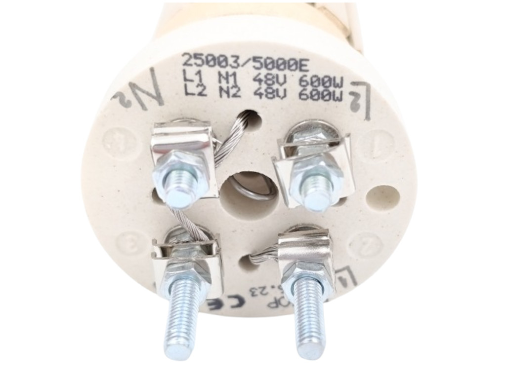 Topné těleso do bojleru 1200W / 2 x 600W / 48V 6čl., l=385mm,  keramické topné těleso