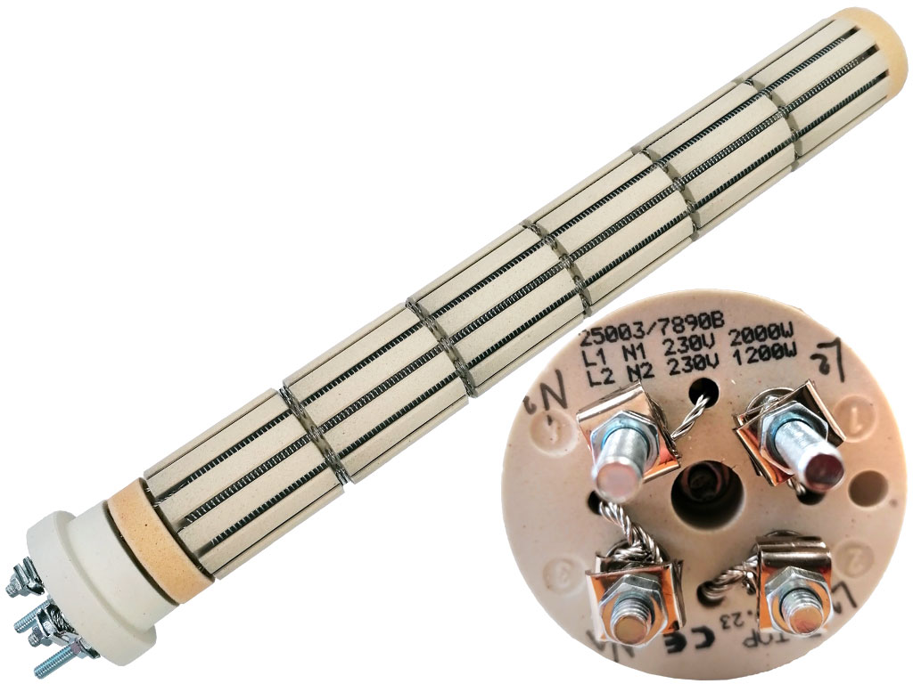 Topné těleso keramické 1200W / 230V + 2000W / 230V, suché topné těleso