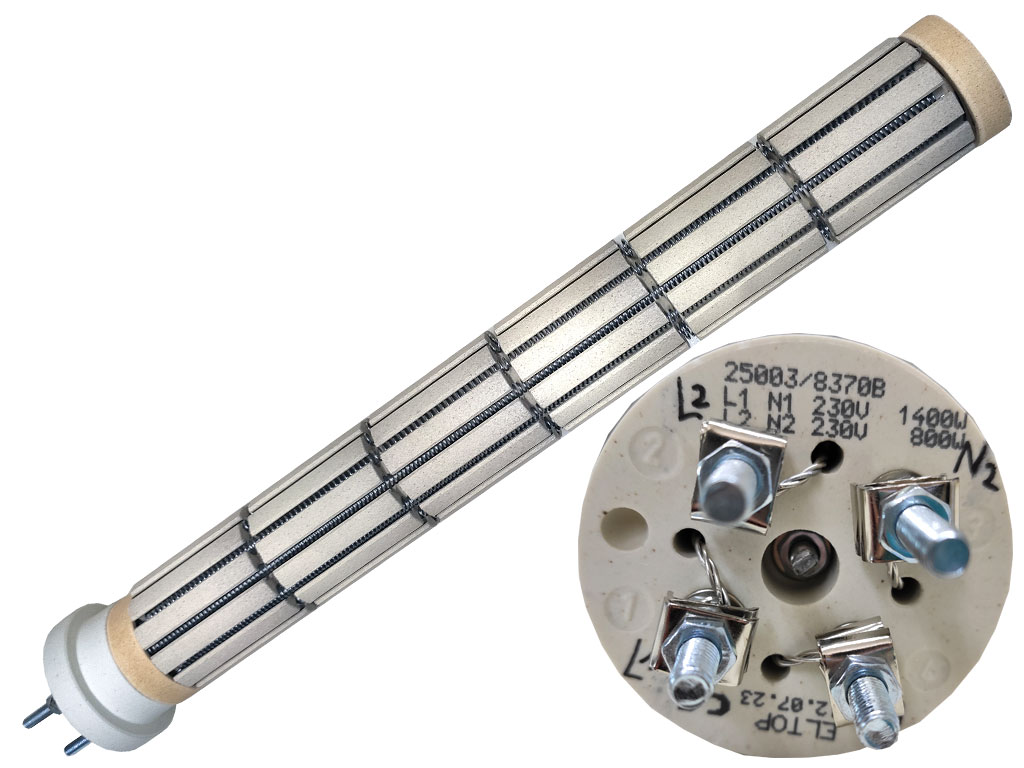 Topné těleso keramické 1400W / 230V +  800W / 230V, suché topné těleso