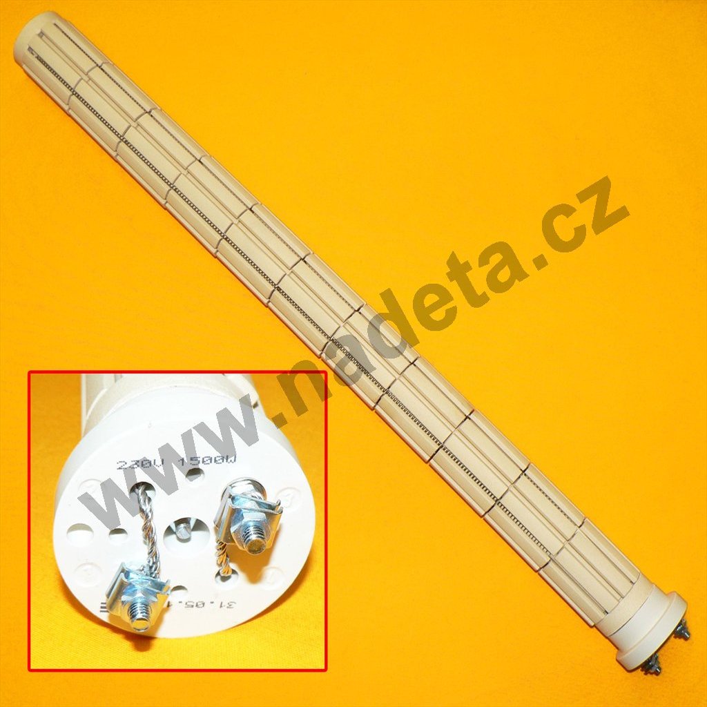 Topné těleso keramické 1500W 12čl. 610mm/230V d=36mm