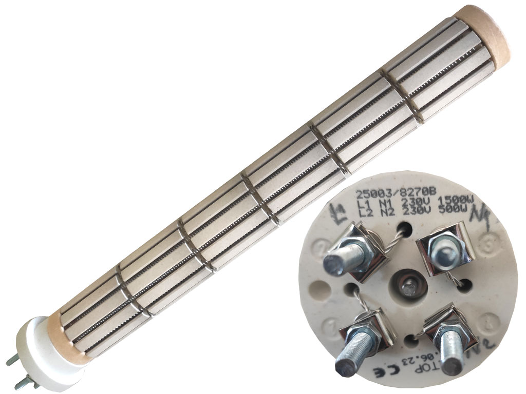 Topné těleso keramické 1500W / 230V + 500W / 230V, suché topné těleso