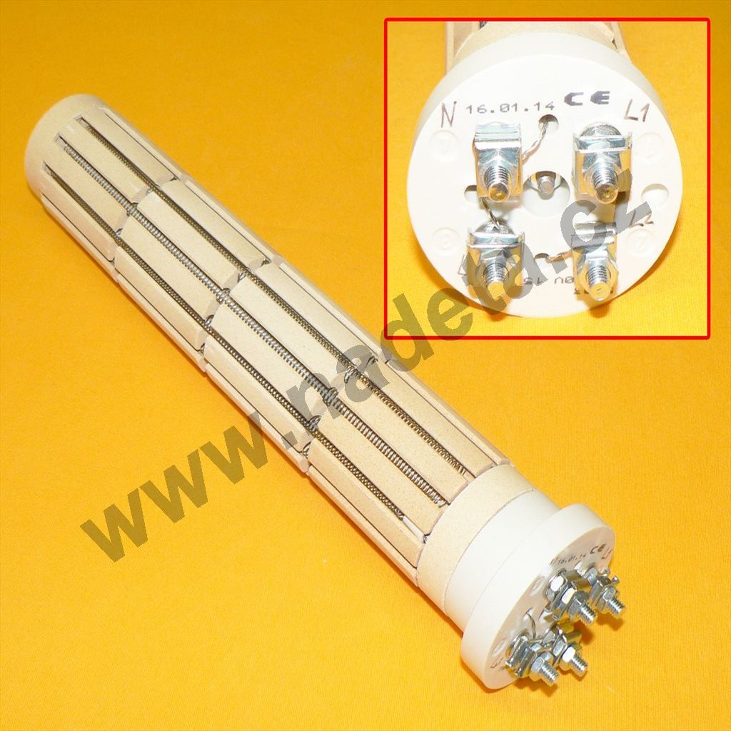 Topné těleso keramické 1500W 3 x 500W 230V / 400V 4 články 26cm