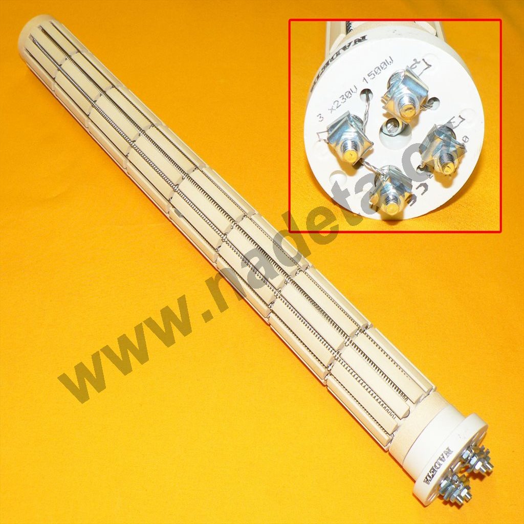 Topné těleso keramické 1500W 3 x 500W 230V / 400V 8 článků 