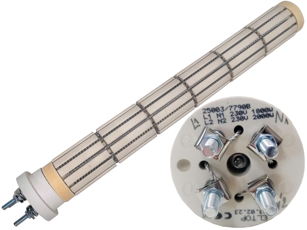 Topné těleso keramické 1800W / 203V + 2000W / 230V , suché topné těleso