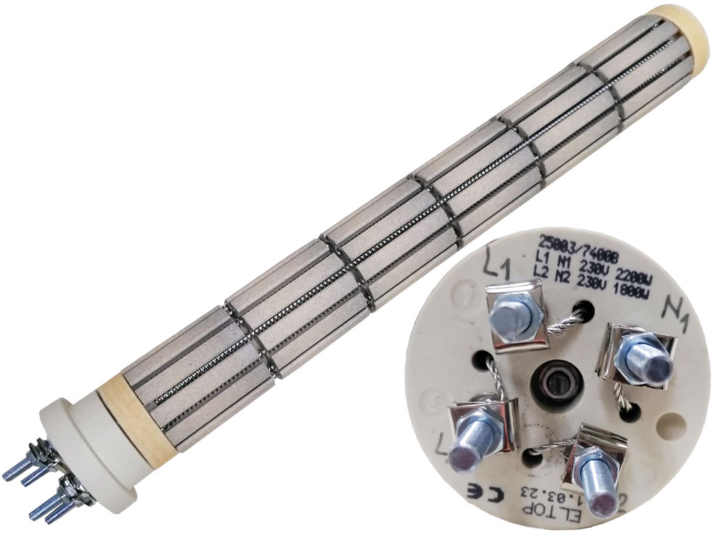 Topné těleso keramické 1800W / 230V + 2000W / 230V , suché topné těleso