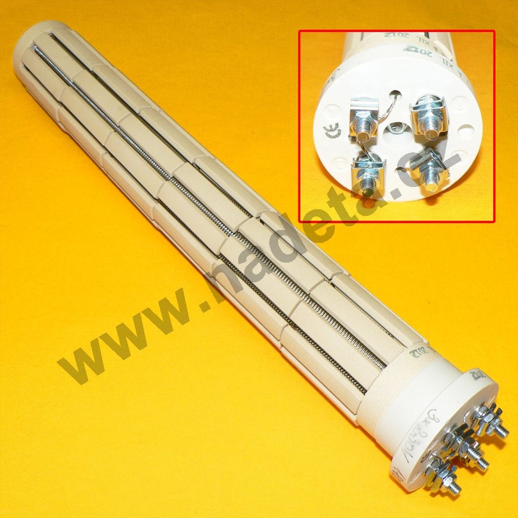 Topné těleso keramické 1800W/ 3x230V 5čl.315mm 4xsvorník
