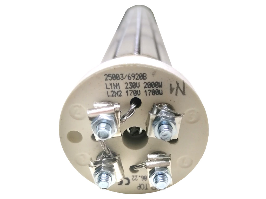 Topné těleso keramické 1x2000W / 230V + 1x1700W / 170V, suché topné těleso