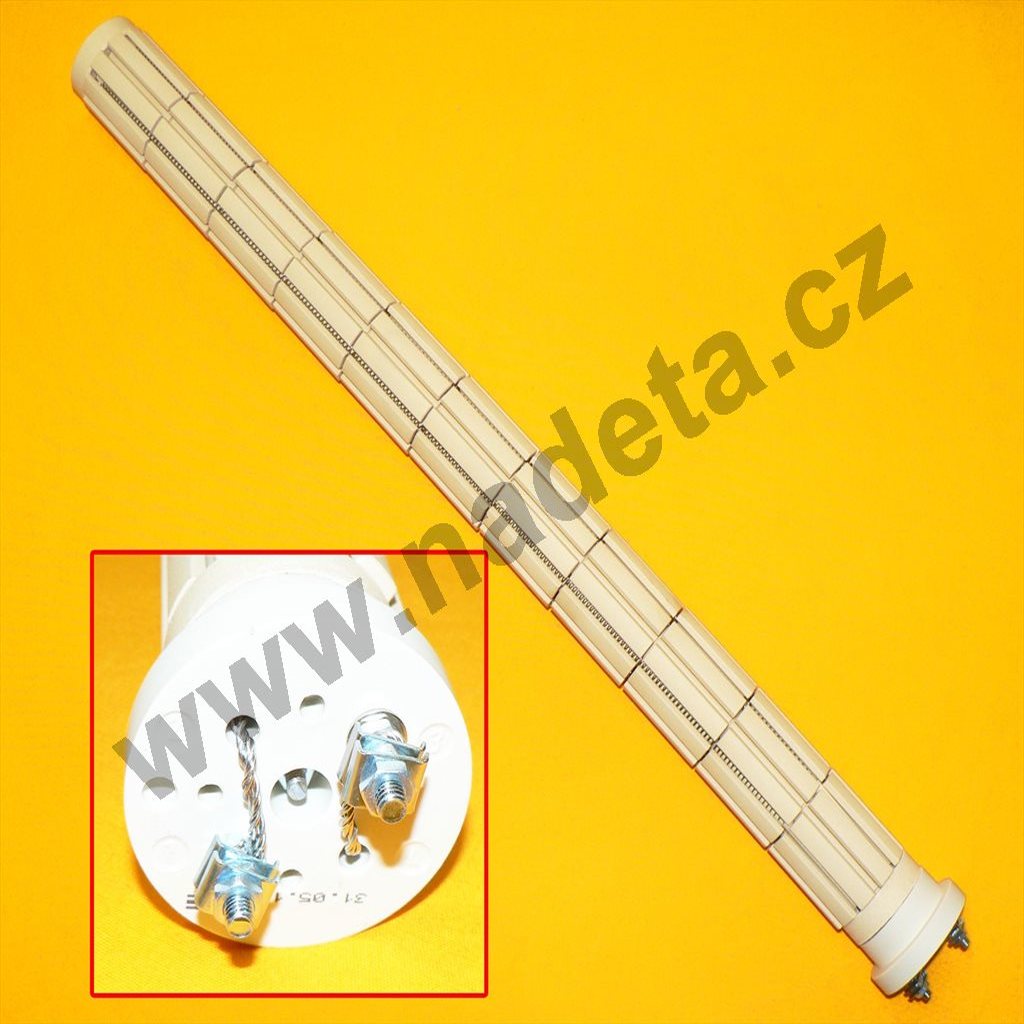 Topné těleso keramické 2000W / 120V DC, d=48mm, l=600mm, do bojleru a elektrokotle