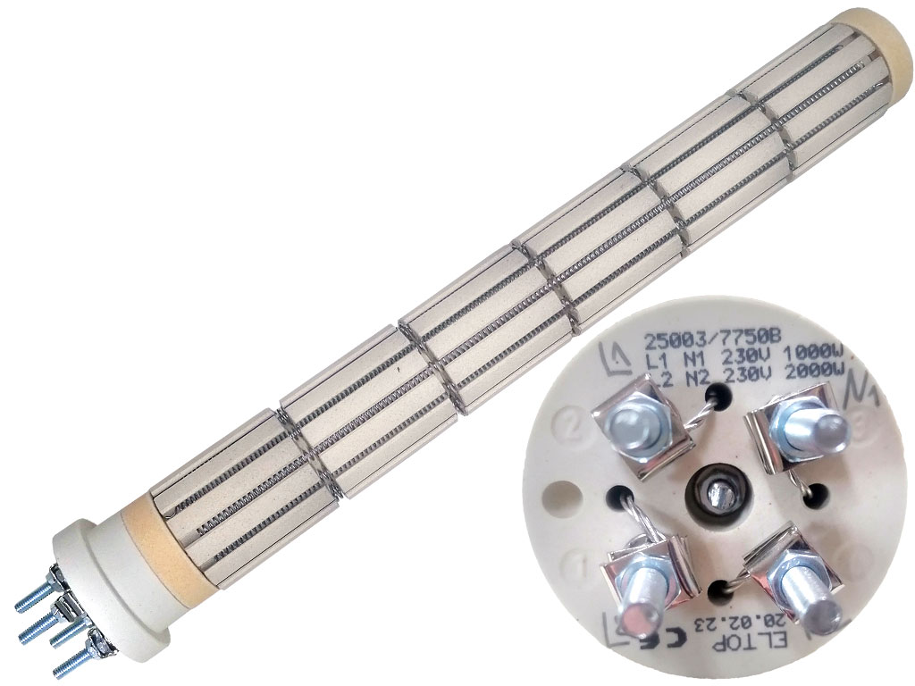 Topné těleso keramické 2000W / 230V + 1000W / 230V , suché topné těleso