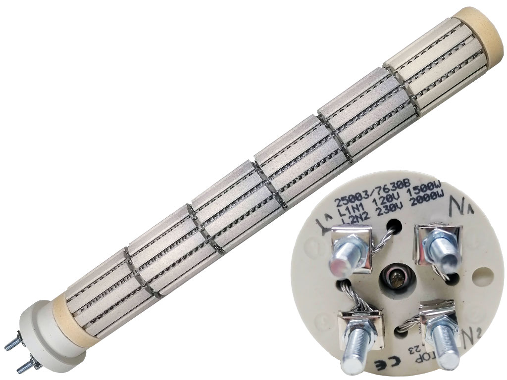 Topné těleso keramické 2000W / 230V + 1500W / 120V , suché topné těleso