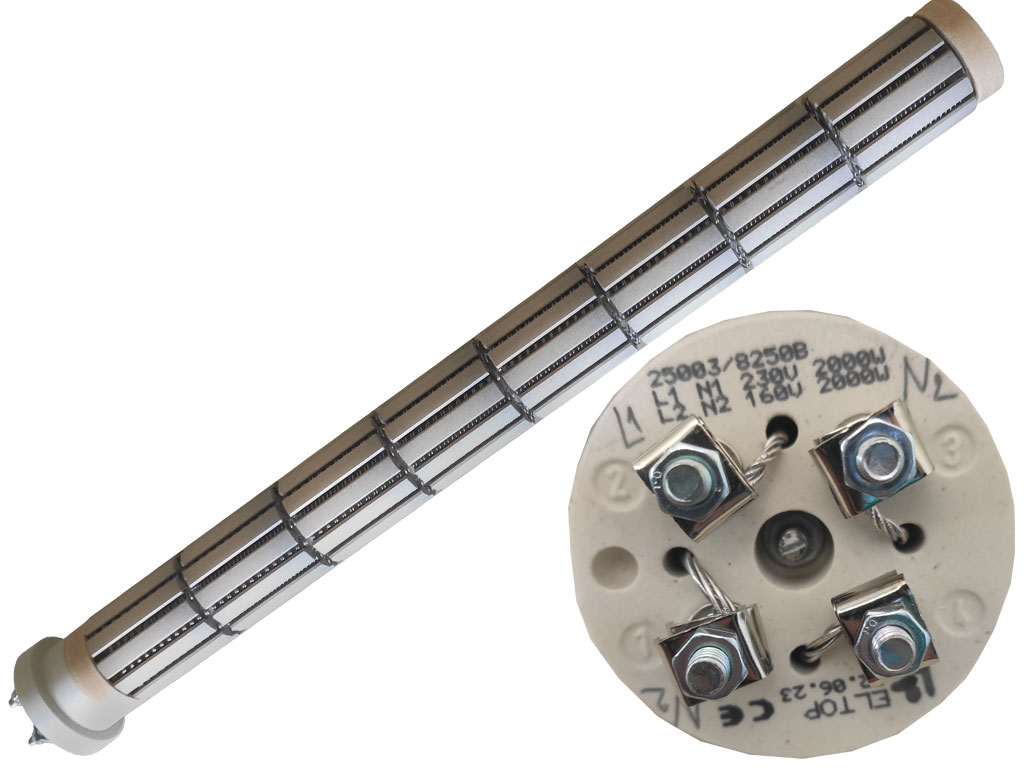 Topné těleso keramické 2000W / 230V + 2000W / 160V, suché topné těleso