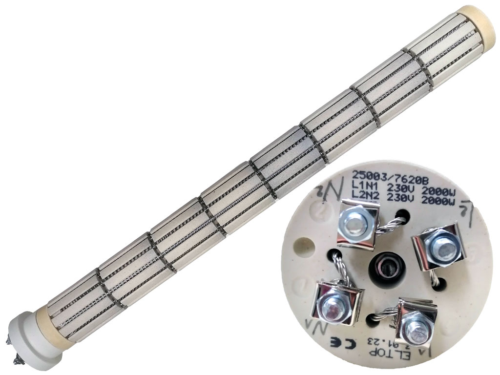 Topné těleso keramické 2000W / 230V + 2000W / 230V , suché topné těleso