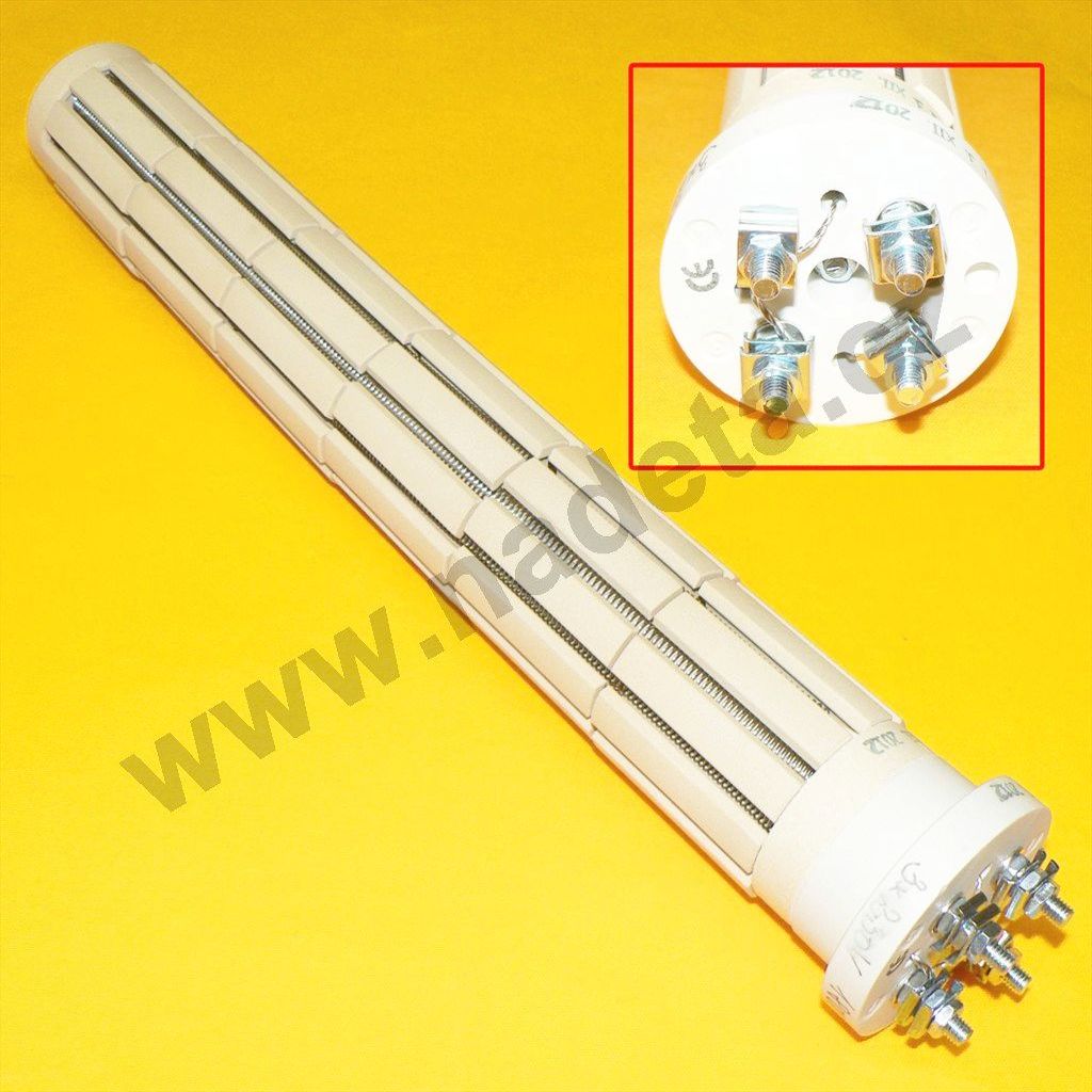 Topné těleso keramické 2000W 2x1000W 6čl. 38cm 4xsvorník