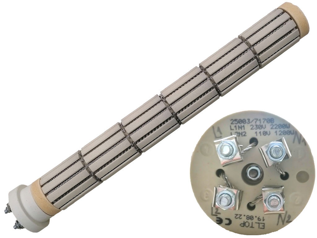 Topné těleso keramické 2200W / 230V + 1200W / 110V