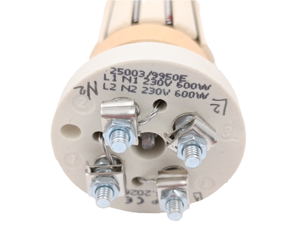Topné těleso keramické 2x600W / 2x230V, suché topné těleso