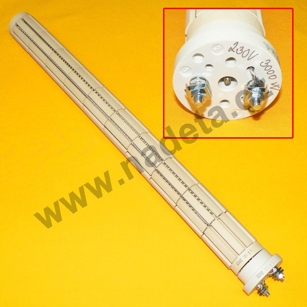 Topné těleso keramické 3000W 60 cm / 230V svorníky, ohřívače vody