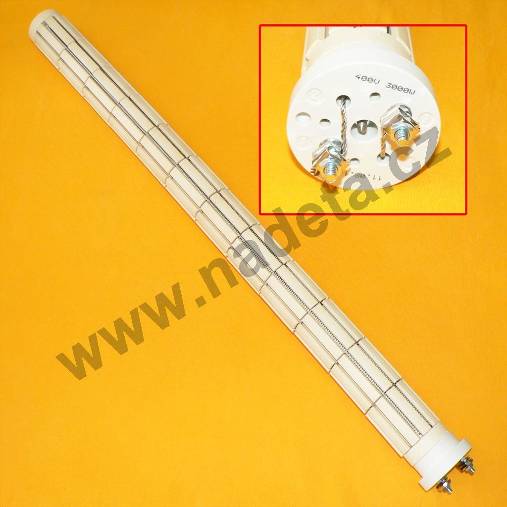 Topné těleso keramické 3000W 65cm 400V, do bojleru a elektrokotle