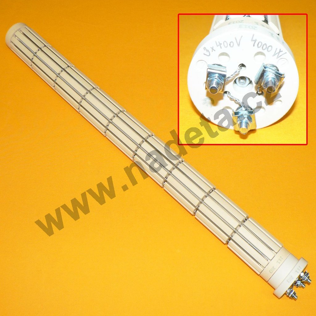 Topné těleso keramické 4000W 55cm/ 3x400V, do bojleru a elektrokotle