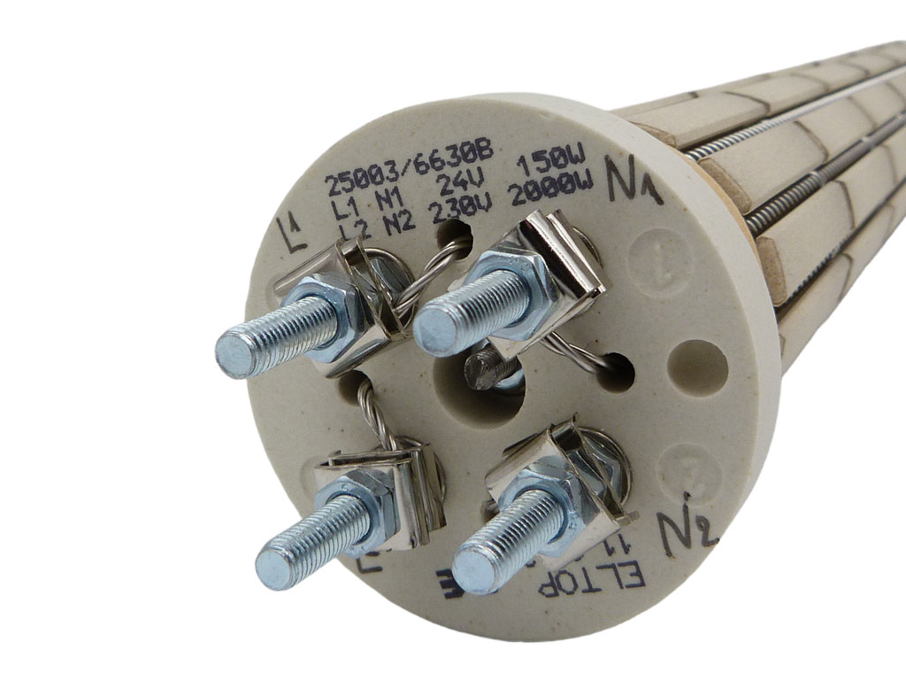 Topné těleso keramické 500 W 230 V, d = 36 mm, l = 325 mm, 6 článků