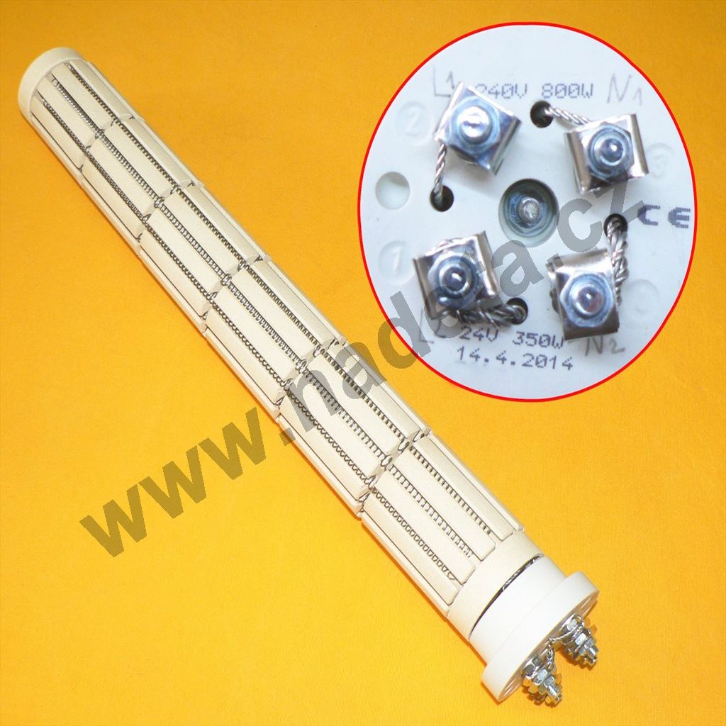 Topné těleso keramické 800W / 240V + 350W / 24V 6čl.