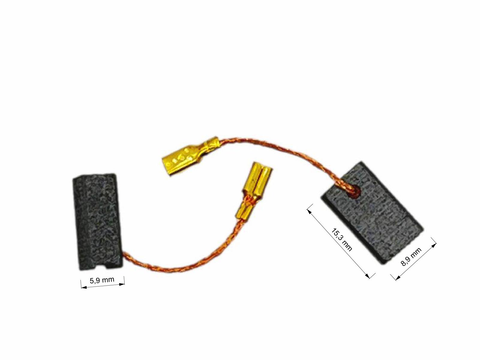 Uhlíkové kartáče, uhlíky podle rozměrů 5.9 x 8.9 x 15.3 mm, uhlíky do elektromotorů balení 2ks