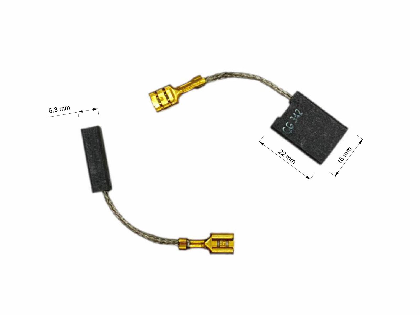 Uhlíky Bosch 2ks, 6,3 x 16 x 22 mm, 2ks, 1 607 014 130, 1 607 014 171, s odpojovačem, uhlíky do elektromotorů, pily, brusky