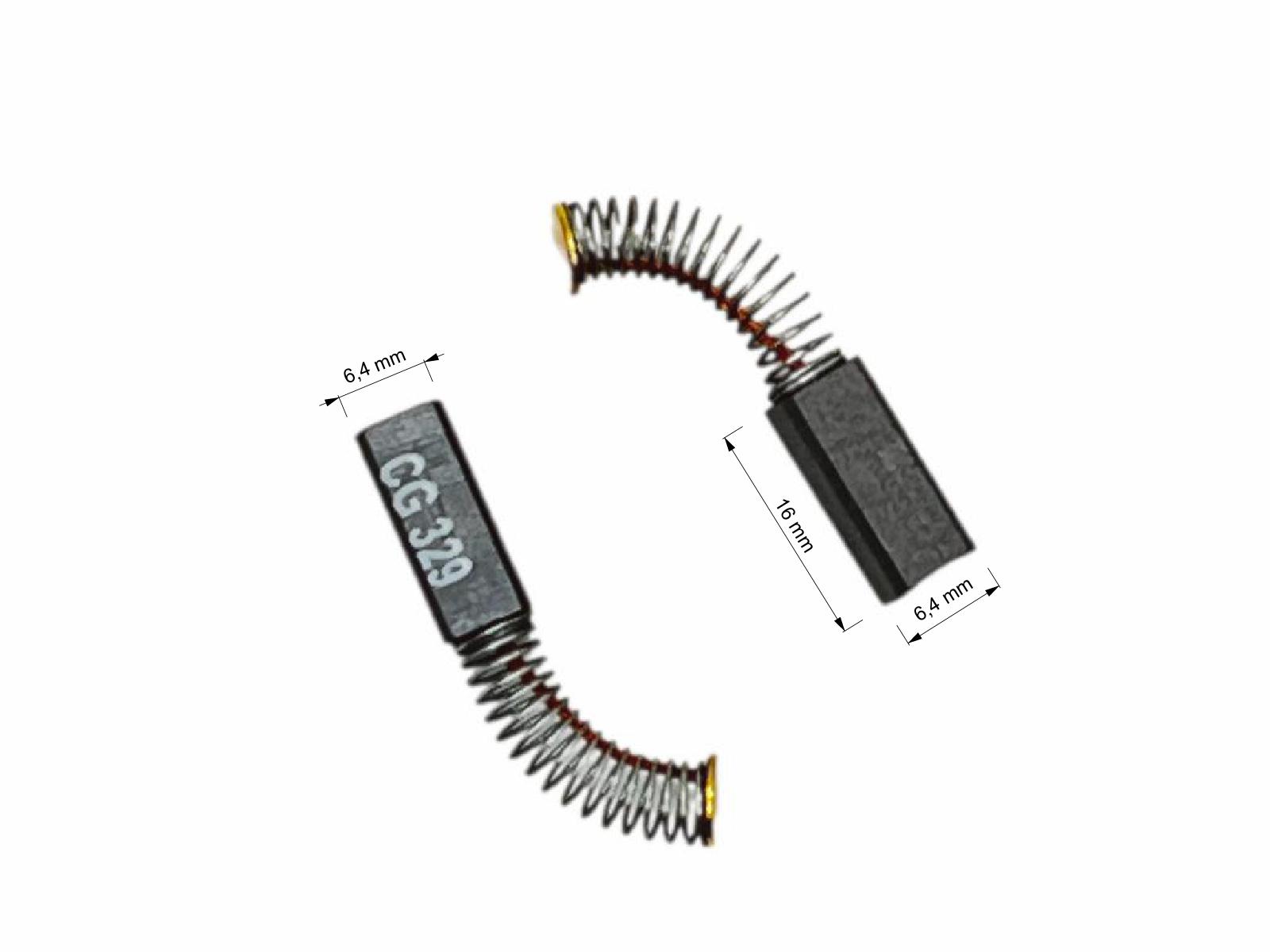 Uhlíky Bosch 2ks, 6,4 x 6,4 x 16 mm, 2 604 321 904, uhlíky do elektromotorů, vrtačky, brusky, pily, plotostřihu