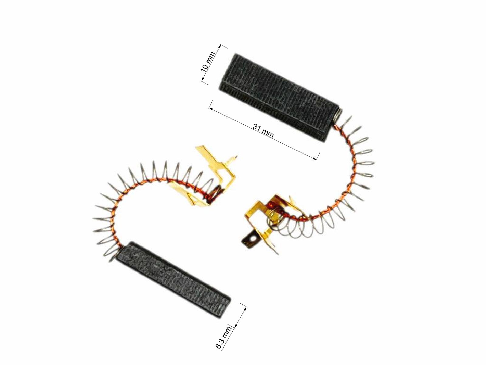 Uhlíky Ergo 2ks, 6.3 x 10 x 31 mm, sekačka NRE 011 Ergo Chornice, Diu Jevíčko, uhlíky do elektromotorů