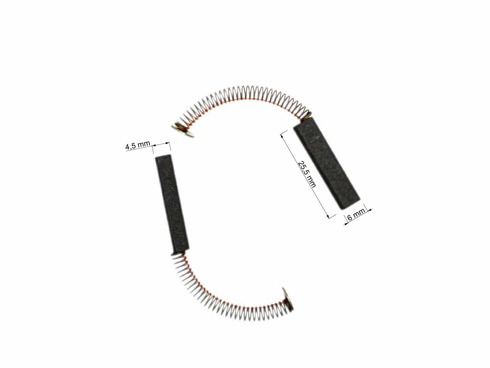 Uhlíky Eta 1ks, 4.5 x 6 x 25.5 mm, uhlíky do elektromotorů vysavačů ( ETA 15000 )