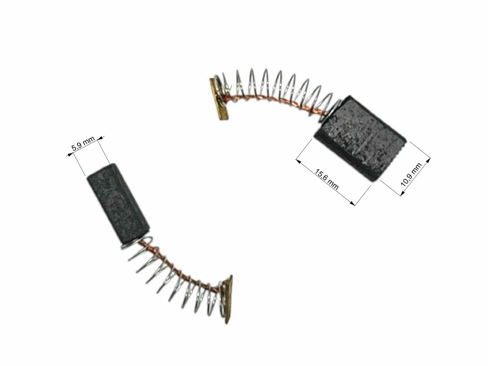 Uhlíky Extol 2ks, 5,9 x 10,9 x 15,6 mm, 8893011C, uhlíky do elektromotorů