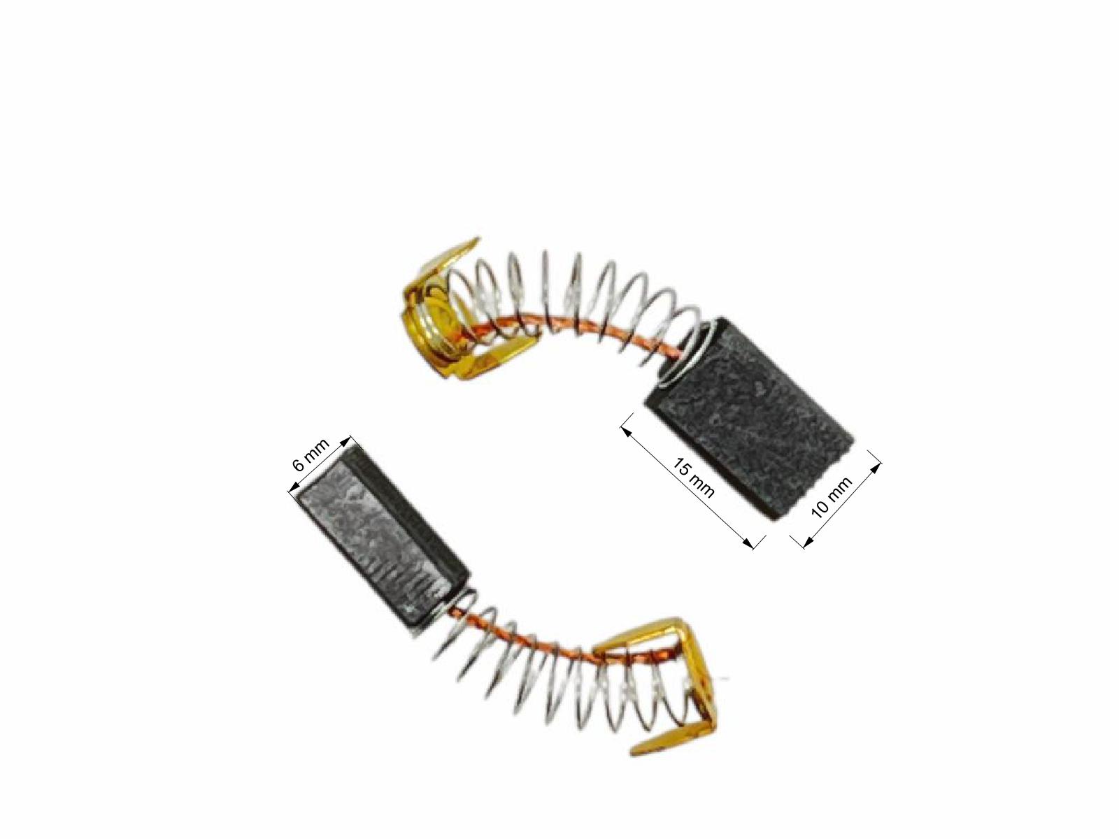 Uhlíky Makita 2ks, 6 x 10 x 15 mm, CB100, CB101, CB102, CB103, CB105, CB124, 181030-1, uhlíky do elektromotorů, kladiva, vrtačky, vysavače, hoblíku