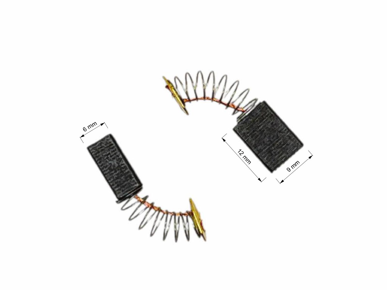 Uhlíky Makita 2ks, 6 x 9 x 12 mm, CB 411, CB408, CB410, CB422, 191940-4, elektromotory, hoblíku, šroubováku, nůžek, brusky