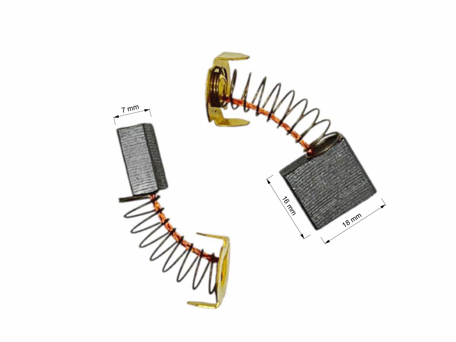 Uhlíky Makita 2ks, 7 x 18 x 16 mm, s pojistkou CB204, CB201, CB202 elektromotorů pily, brzsky, rozbrušky, bouracího kladiva 