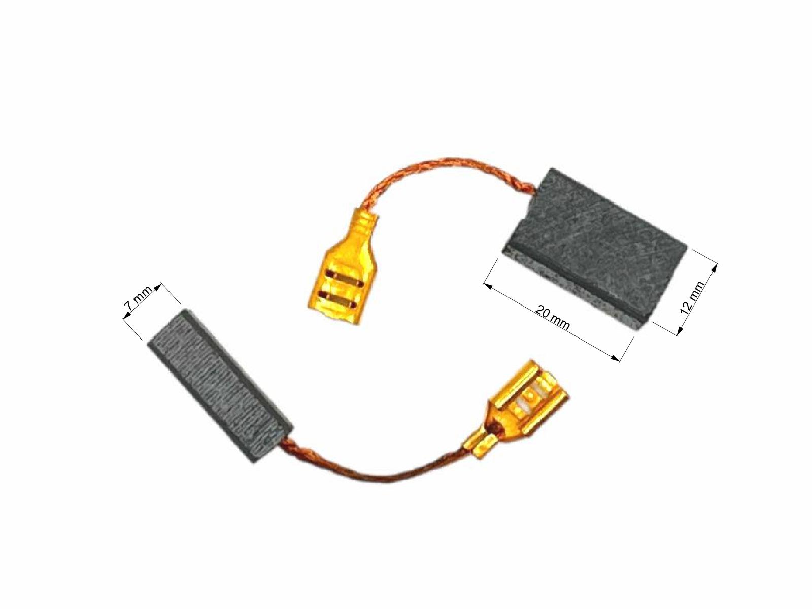 Uhlíky Parkside 2ks, 7,0 x 12,0 x 20,0 mm, PWS 230 C3 IAN 295939, uhlíky do elektromotorů