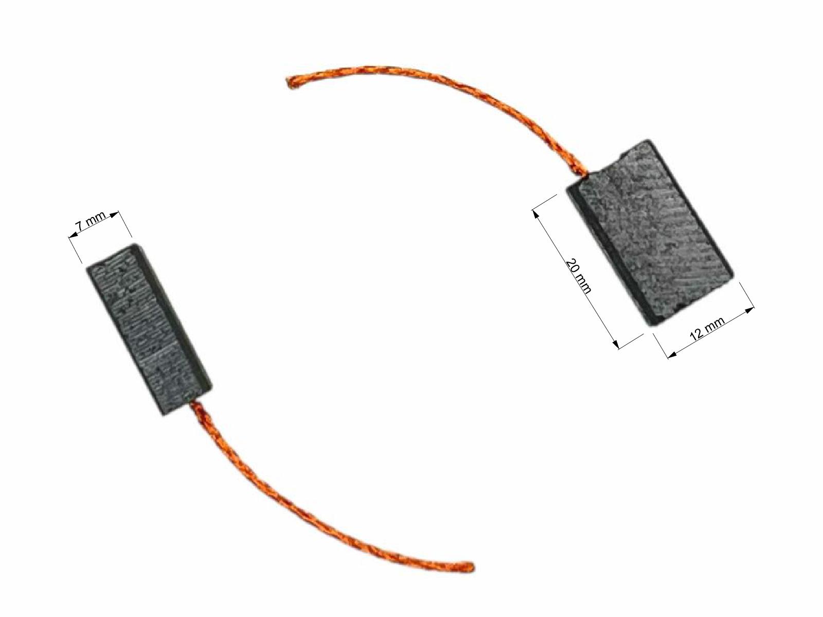 Uhlíky Parkside 2ks, 7,0 x 12,0 x 20,0 mm, PWS 230 D4, uhlíky do elektromotorů