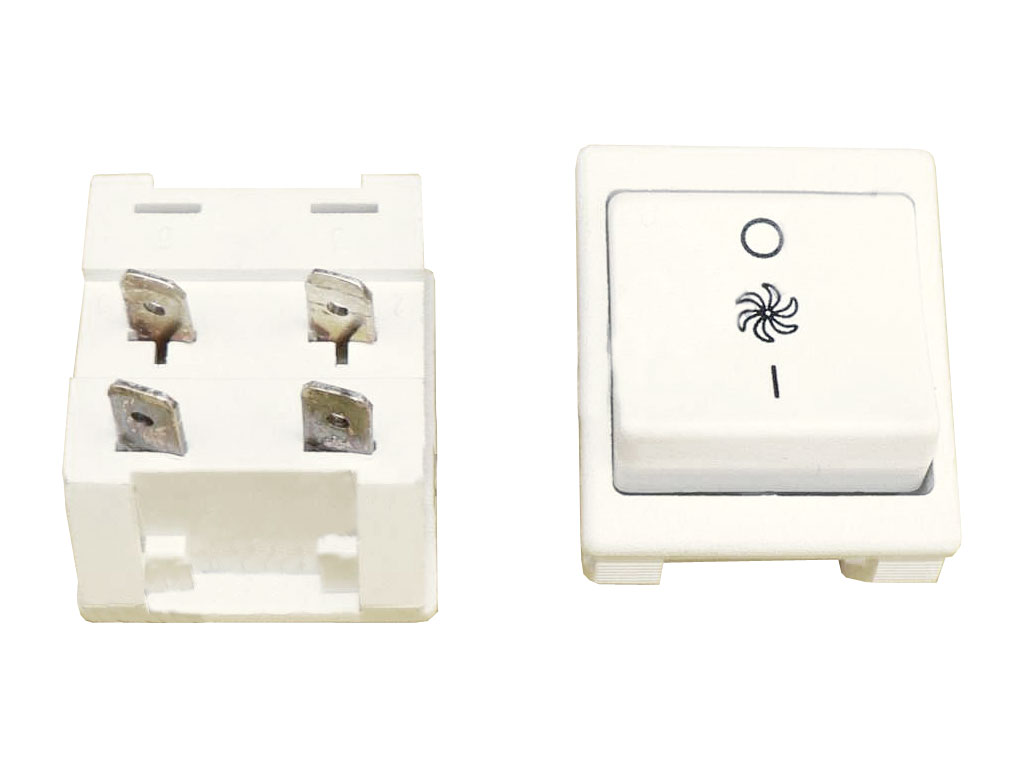 Vypínač celoplošný bílý, degestoř, ventilátor 6A 250V