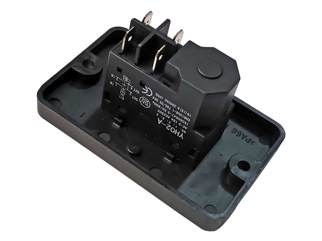 Vypínač, elektromagnetický spínač elektrického nářadí 4-piny žlutý s rámečkem YH02-A / SSTM-02 / DZ04-2