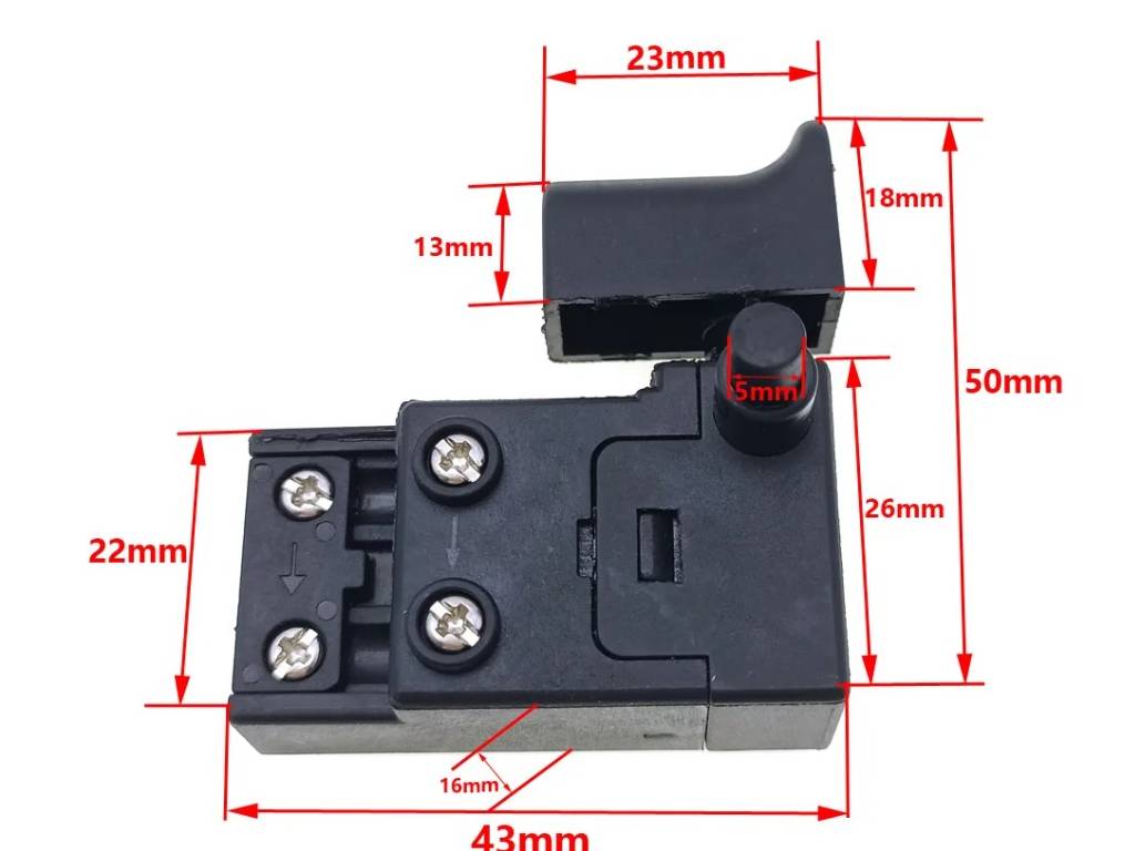 Vypínač na vrtačku s aretací, bourací kladivo, náhradní spínač FA2-4/2W7, DY51