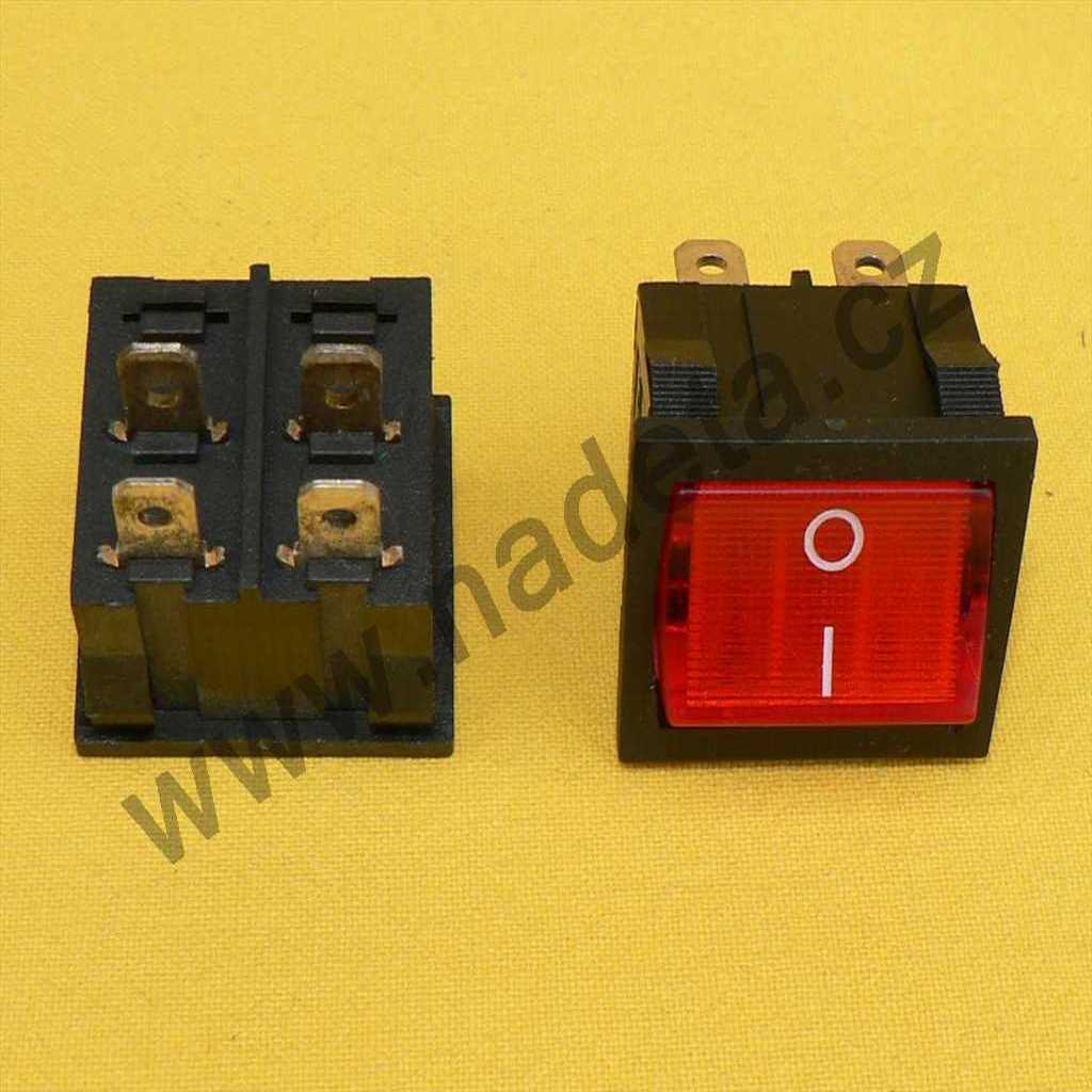Vypínač s doutnavkou 19,5 x 22 mm, 6A / 250V, 10A / 125V