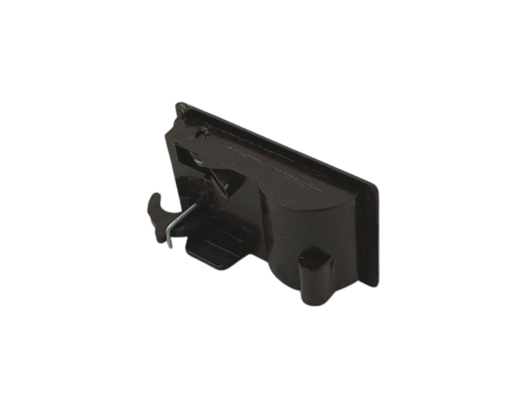 Zámek hnědý pravý, držák krytu filtru digestoře Mora 5701, Gorenje 814603