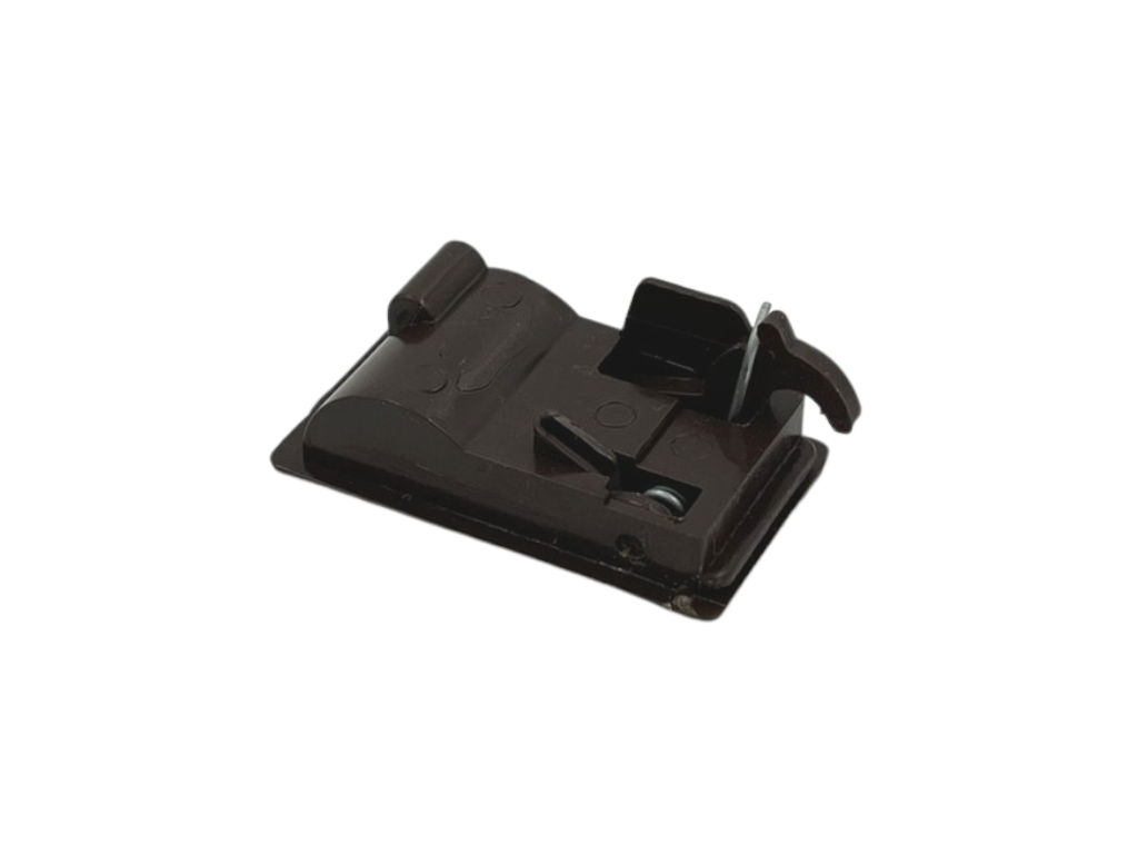 Zámek hnědý pravý, držák krytu filtru digestoře Mora 5701, Gorenje 814603